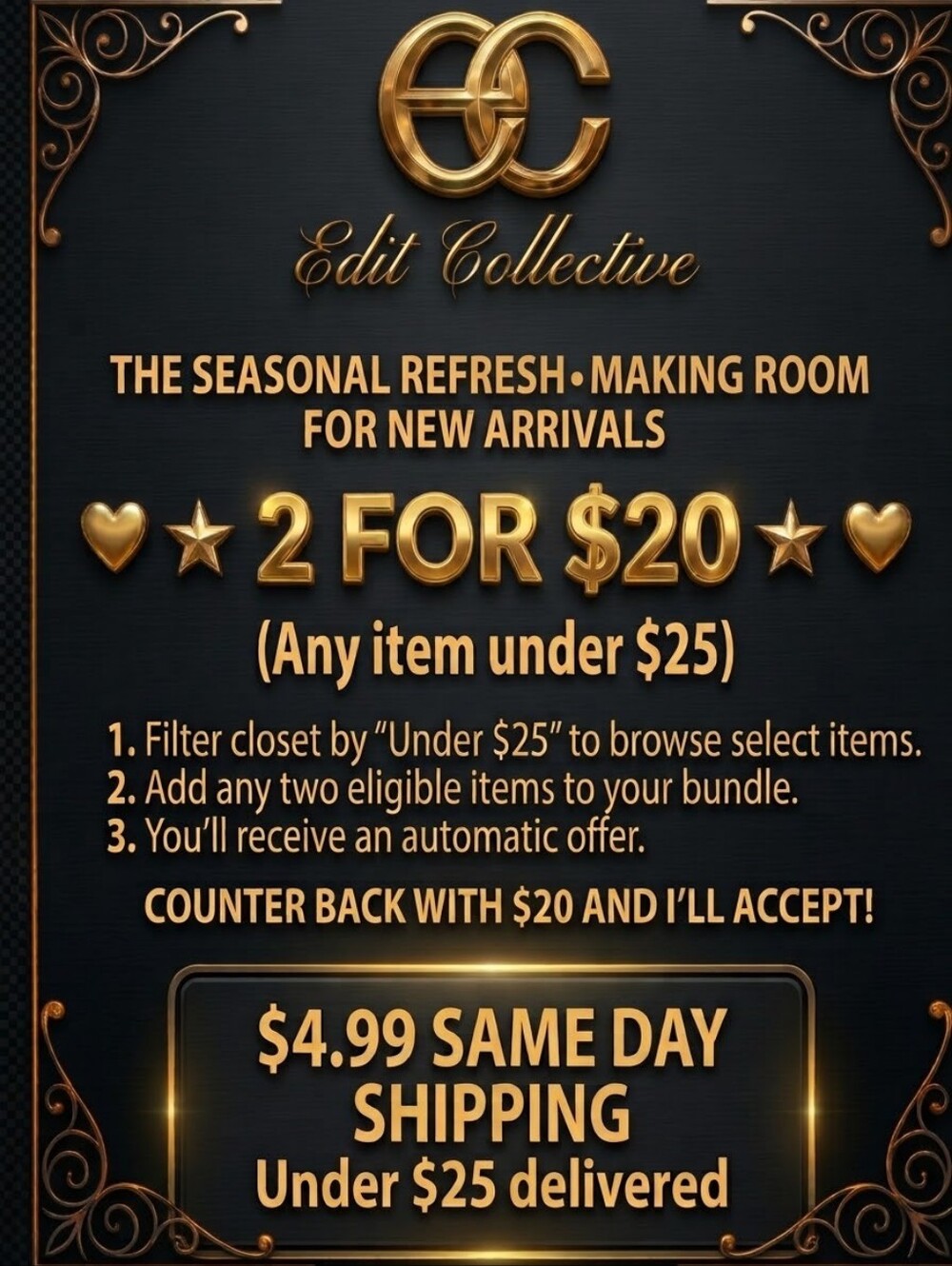 2 FOR $20 CLOSET SALE Seasonal Refresh Bundle Deal
